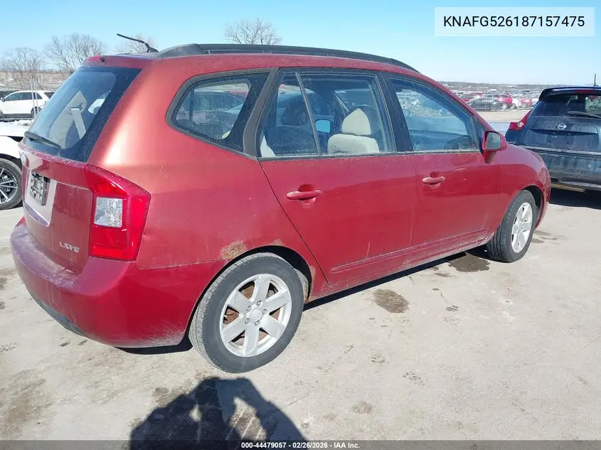 2008 Kia Rondo Lx V6 VIN: KNAFG526187157475 Lot: 44479057