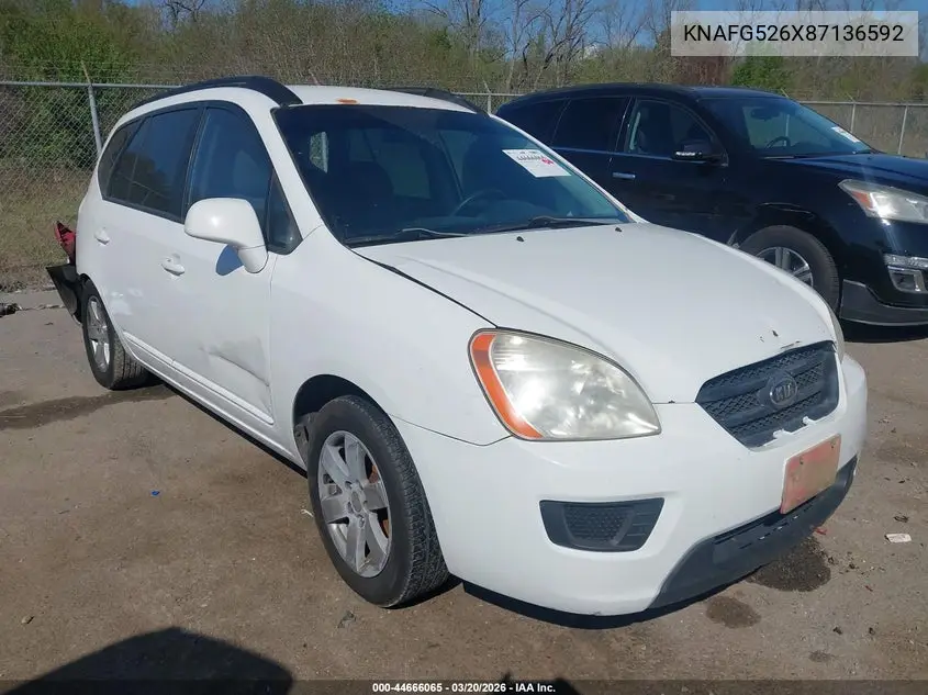2008 Kia Rondo Lx V6 VIN: KNAFG526X87136592 Lot: 44666065