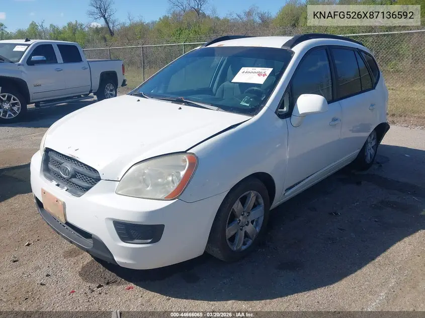 2008 Kia Rondo Lx V6 VIN: KNAFG526X87136592 Lot: 44666065