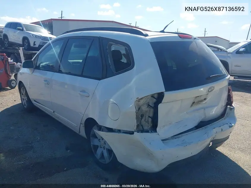 2008 Kia Rondo Lx V6 VIN: KNAFG526X87136592 Lot: 44666065