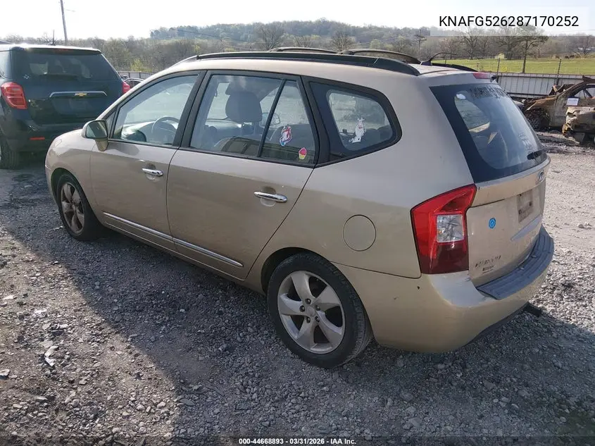 2008 Kia Rondo Ex V6 VIN: KNAFG526287170252 Lot: 44668893
