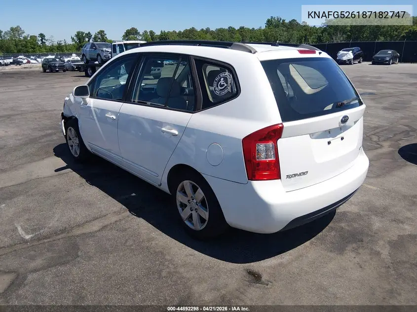 2008 Kia Rondo Lx V6 VIN: KNAFG526187182747 Lot: 44892298