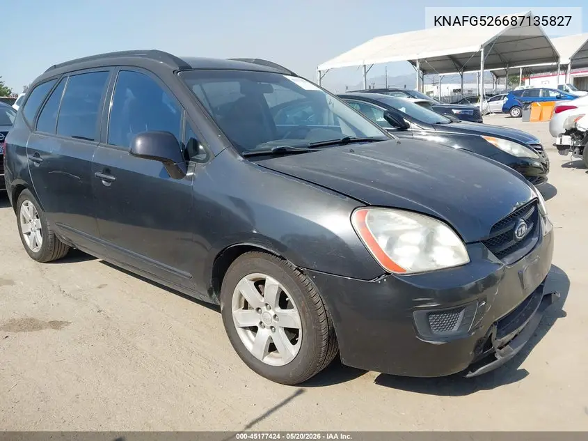 2008 Kia Rondo Lx V6 VIN: KNAFG526687135827 Lot: 45177424