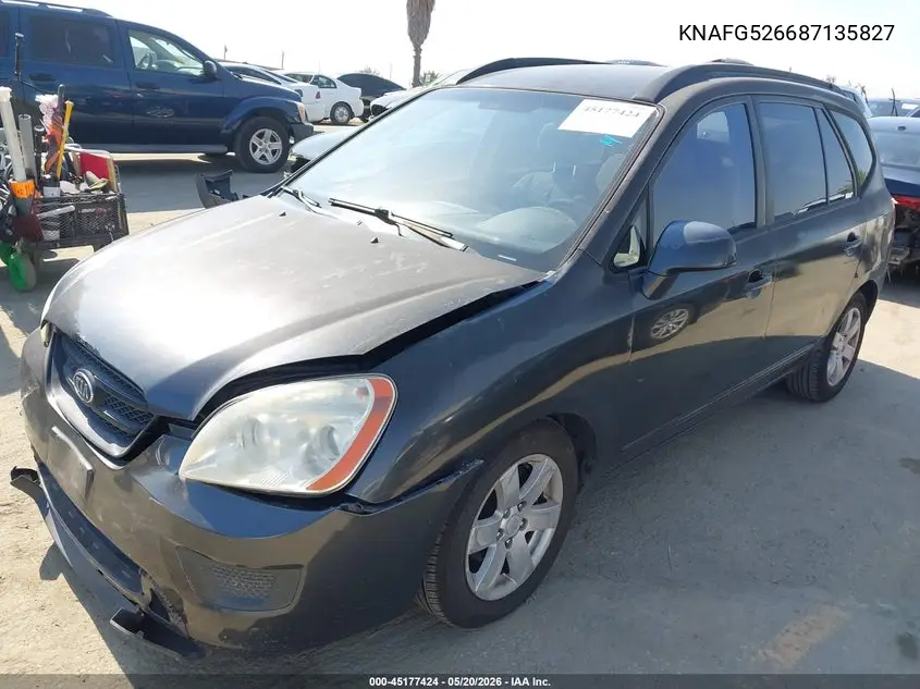 2008 Kia Rondo Lx V6 VIN: KNAFG526687135827 Lot: 45177424