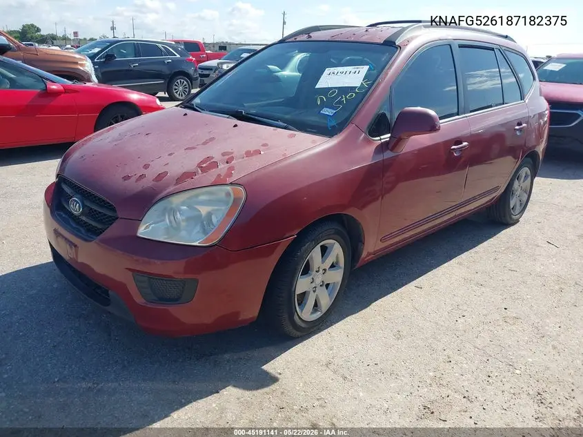 2008 Kia Rondo Lx V6 VIN: KNAFG526187182375 Lot: 45191141
