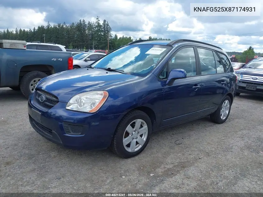 2008 Kia Rondo Lx VIN: KNAFG525X87174931 Lot: 45213241