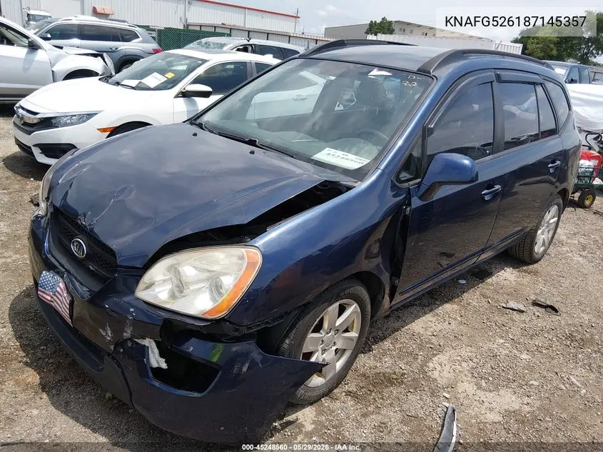 2008 Kia Rondo Lx V6 VIN: KNAFG526187145357 Lot: 45248560