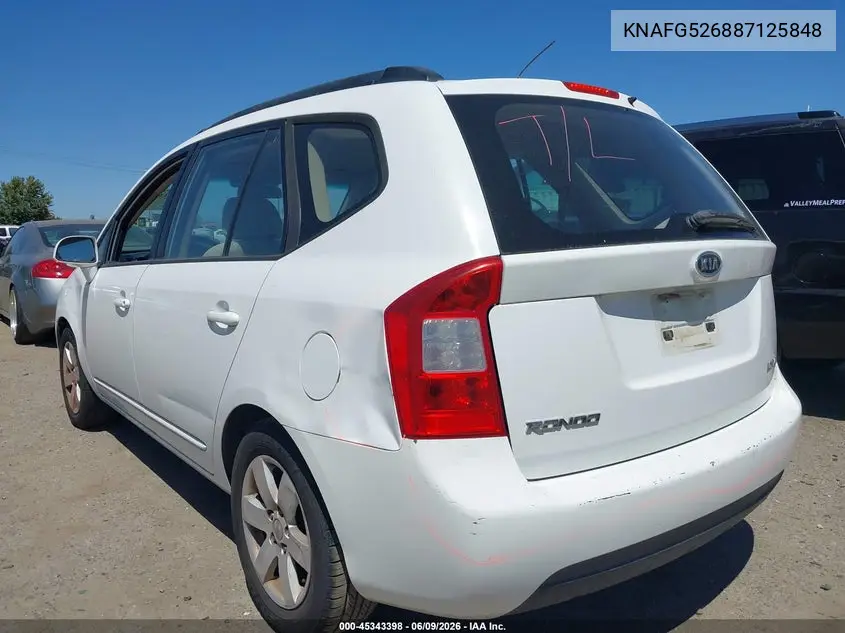 2008 Kia Rondo Lx V6 VIN: KNAFG526887125848 Lot: 45343398
