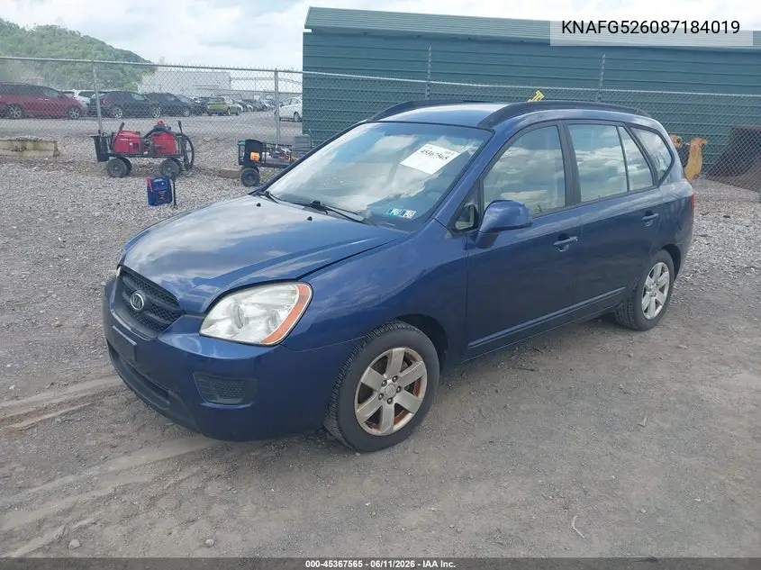 2008 Kia Rondo Lx V6 VIN: KNAFG526087184019 Lot: 45367565