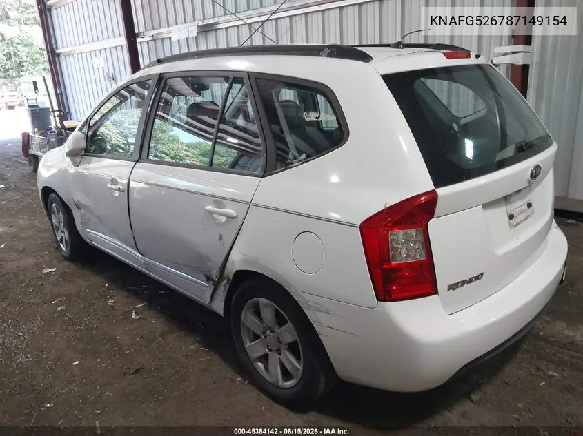 2008 Kia Rondo Lx V6 VIN: KNAFG526787149154 Lot: 45384142