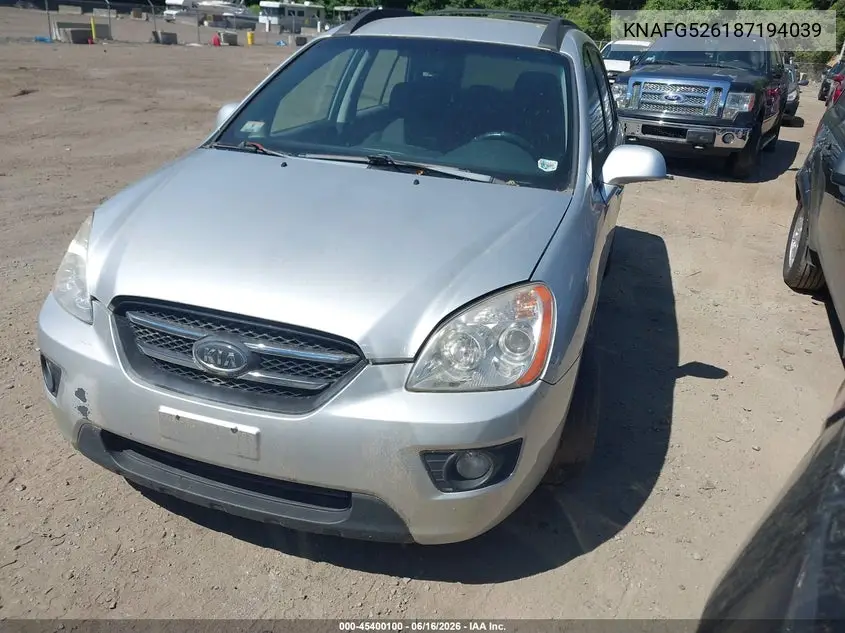 2008 Kia Rondo Ex V6 VIN: KNAFG526187194039 Lot: 45400100