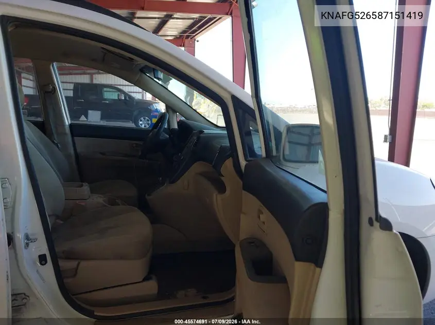 2008 Kia Rondo Lx V6 VIN: KNAFG526587151419 Lot: 45574691
