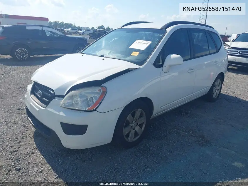 2008 Kia Rondo Lx V6 VIN: KNAFG526587151470 Lot: 45581060