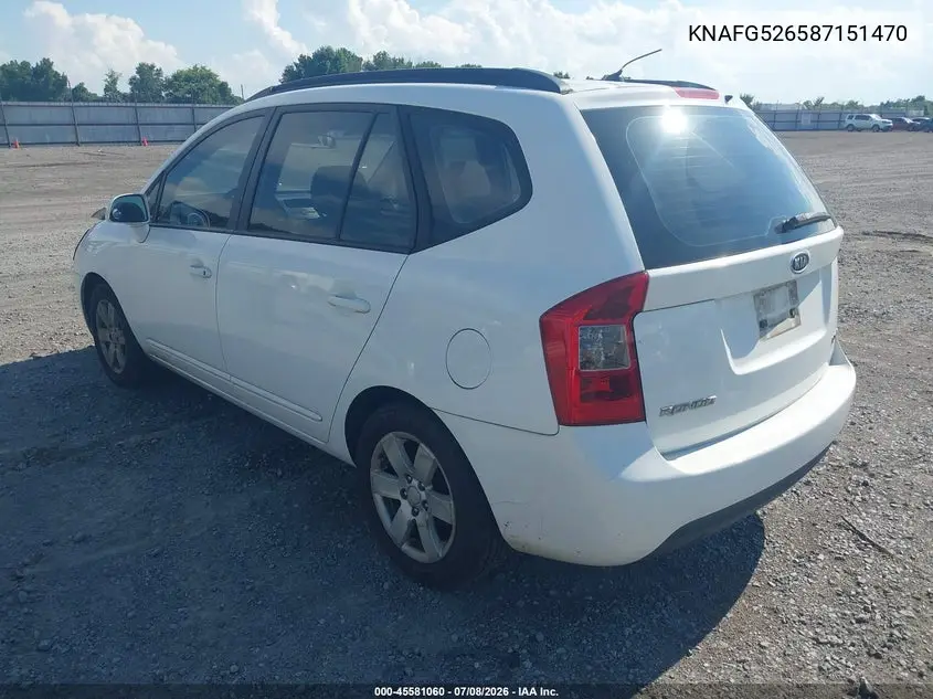 2008 Kia Rondo Lx V6 VIN: KNAFG526587151470 Lot: 45581060