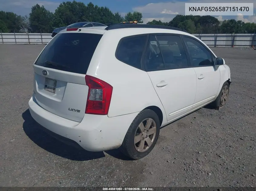 2008 Kia Rondo Lx V6 VIN: KNAFG526587151470 Lot: 45581060