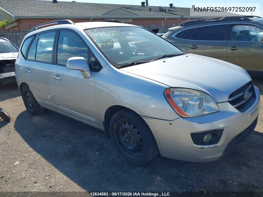 2009 Kia Rondo Ex/Ex-Premium/Lx VIN: KNAFG528697252097 Lot: 12634582x