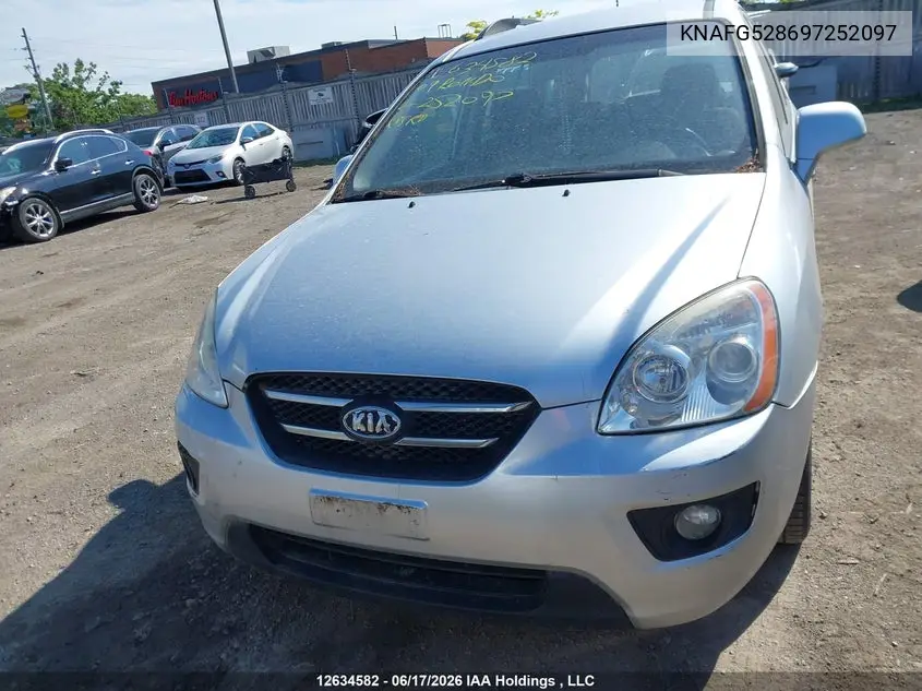 2009 Kia Rondo Ex/Ex-Premium/Lx VIN: KNAFG528697252097 Lot: 12634582x