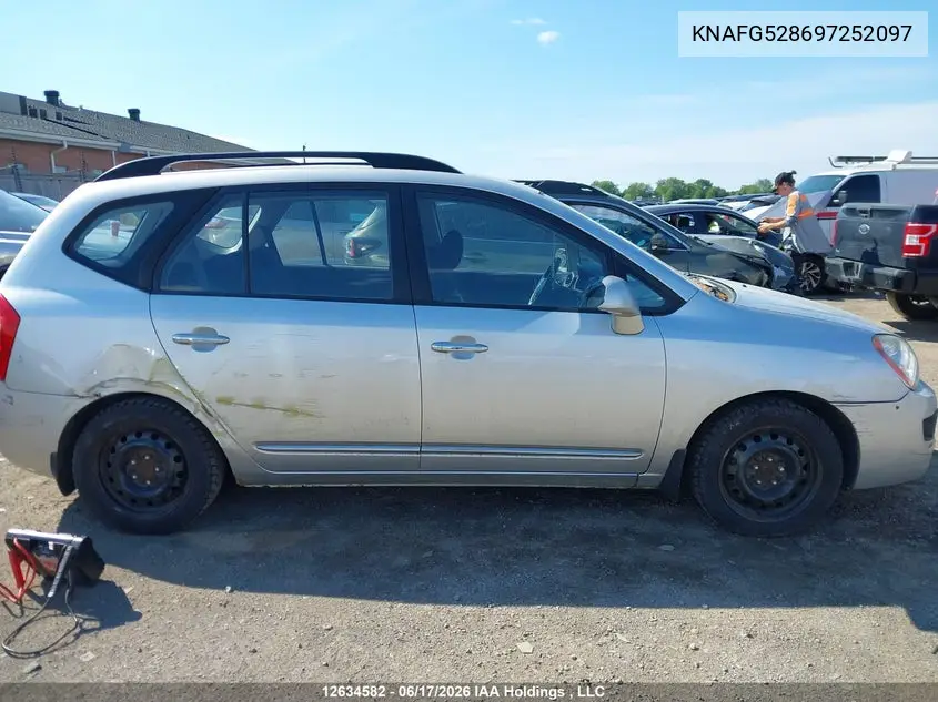 2009 Kia Rondo Ex/Ex-Premium/Lx VIN: KNAFG528697252097 Lot: 12634582x