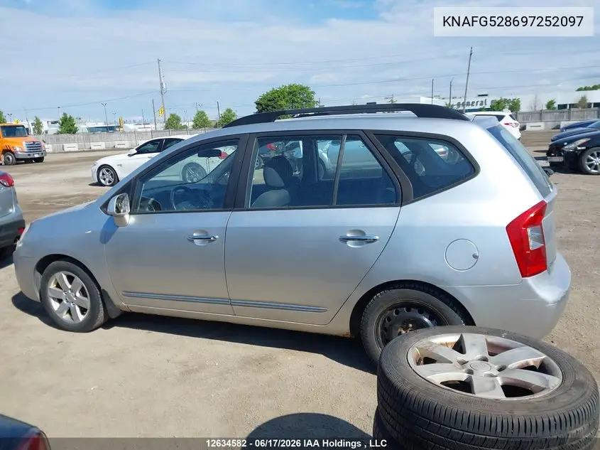 2009 Kia Rondo Ex/Ex-Premium/Lx VIN: KNAFG528697252097 Lot: 12634582x