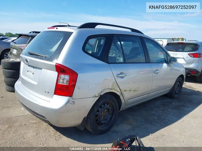 2009 Kia Rondo Ex/Ex-Premium/Lx VIN: KNAFG528697252097 Lot: 12634582x