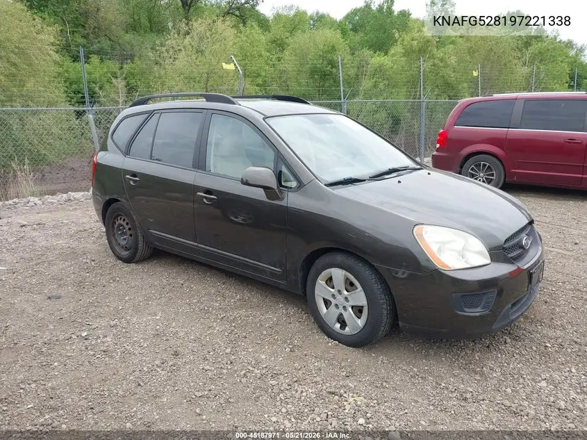 2009 Kia Rondo Lx VIN: KNAFG528197221338 Lot: 45187971
