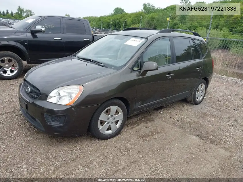 2009 Kia Rondo Lx VIN: KNAFG528197221338 Lot: 45187971