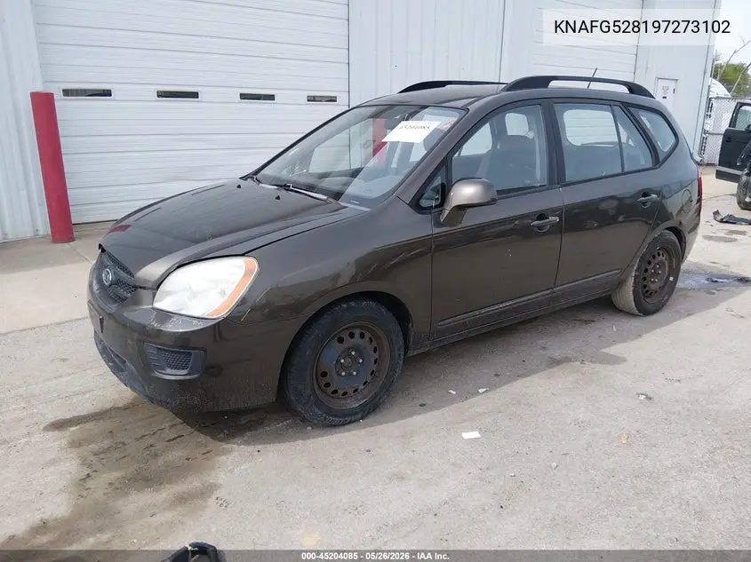 2009 Kia Rondo Lx VIN: KNAFG528197273102 Lot: 45204085