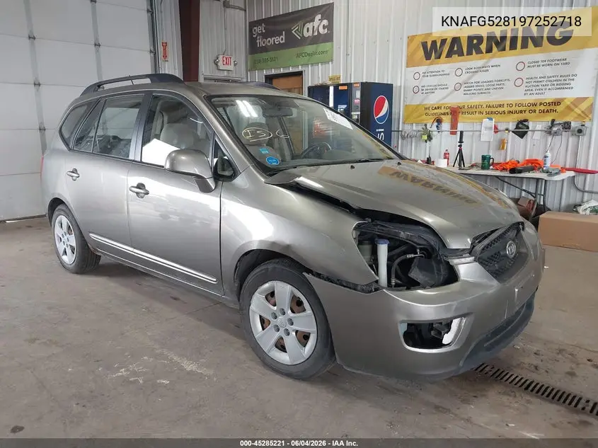 2009 Kia Rondo Lx VIN: KNAFG528197252718 Lot: 45285221