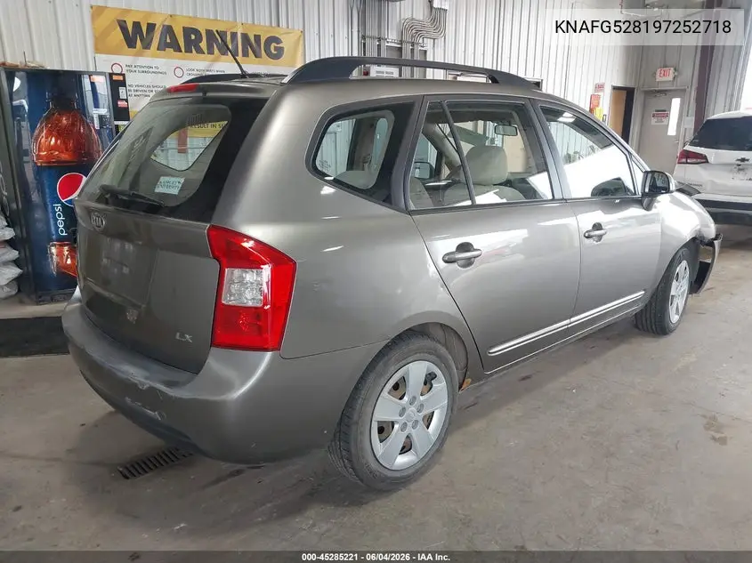 2009 Kia Rondo Lx VIN: KNAFG528197252718 Lot: 45285221