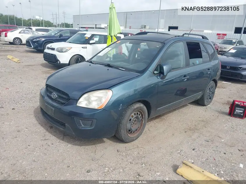 2009 Kia Rondo Lx VIN: KNAFG528897238105 Lot: 45651154