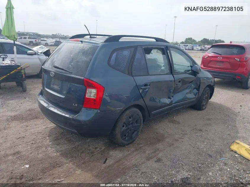 2009 Kia Rondo Lx VIN: KNAFG528897238105 Lot: 45651154