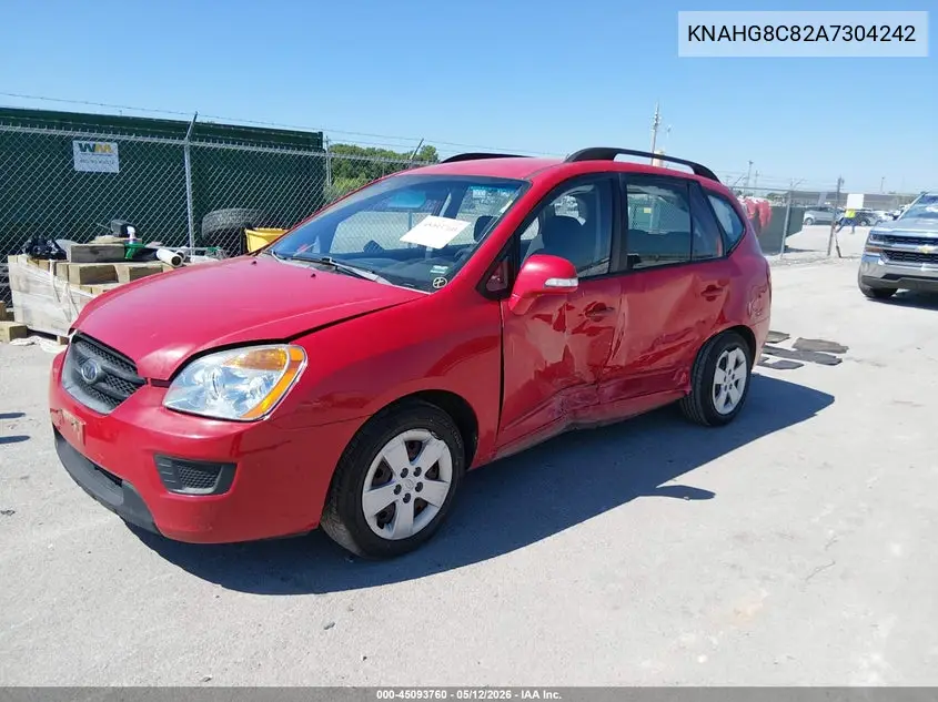 2010 Kia Rondo Lx VIN: KNAHG8C82A7304242 Lot: 45093760