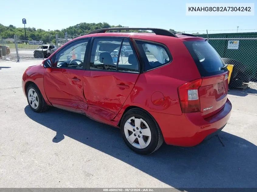 2010 Kia Rondo Lx VIN: KNAHG8C82A7304242 Lot: 45093760