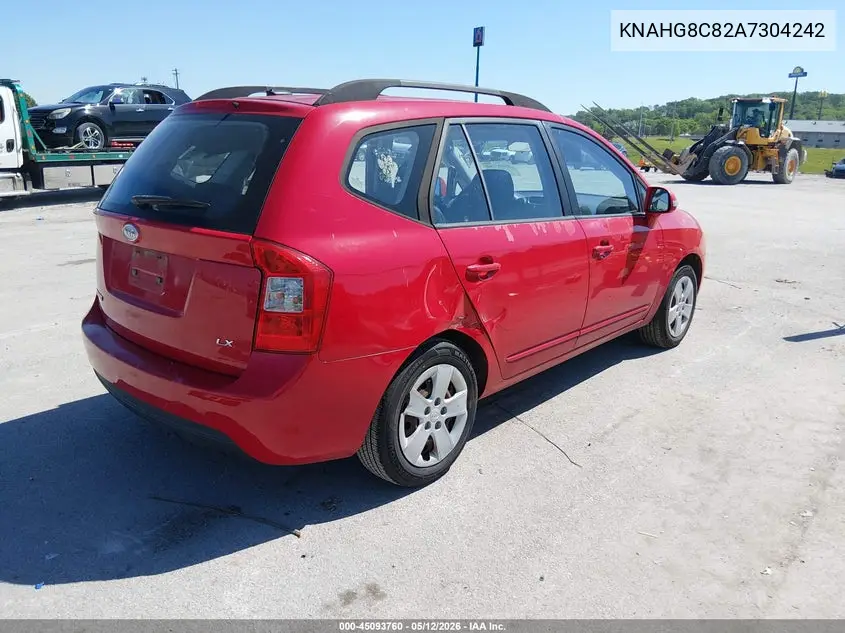 2010 Kia Rondo Lx VIN: KNAHG8C82A7304242 Lot: 45093760