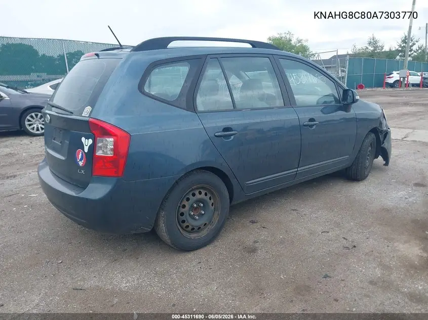 2010 Kia Rondo Lx VIN: KNAHG8C80A7303770 Lot: 45311690