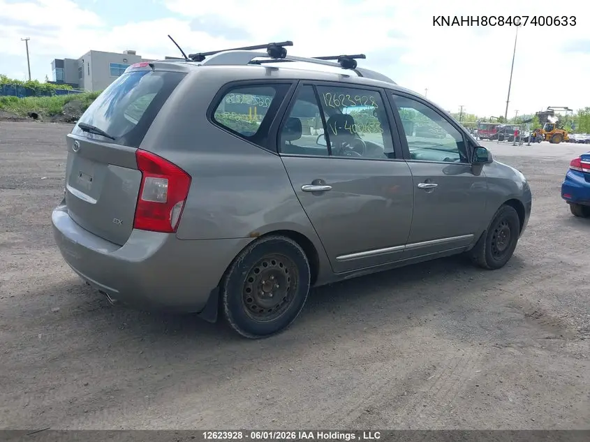 2012 Kia Rondo Ex/Ex-Premium VIN: KNAHH8C84C7400633 Lot: 12623928