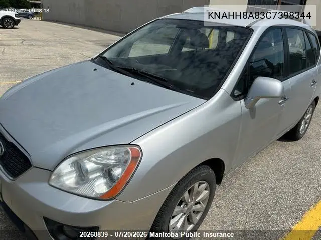 2012 Kia Rondo Ex VIN: KNAHH8A83C7398344 Lot: 20268839