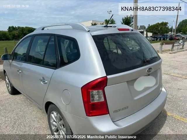 2012 Kia Rondo Ex VIN: KNAHH8A83C7398344 Lot: 20268839