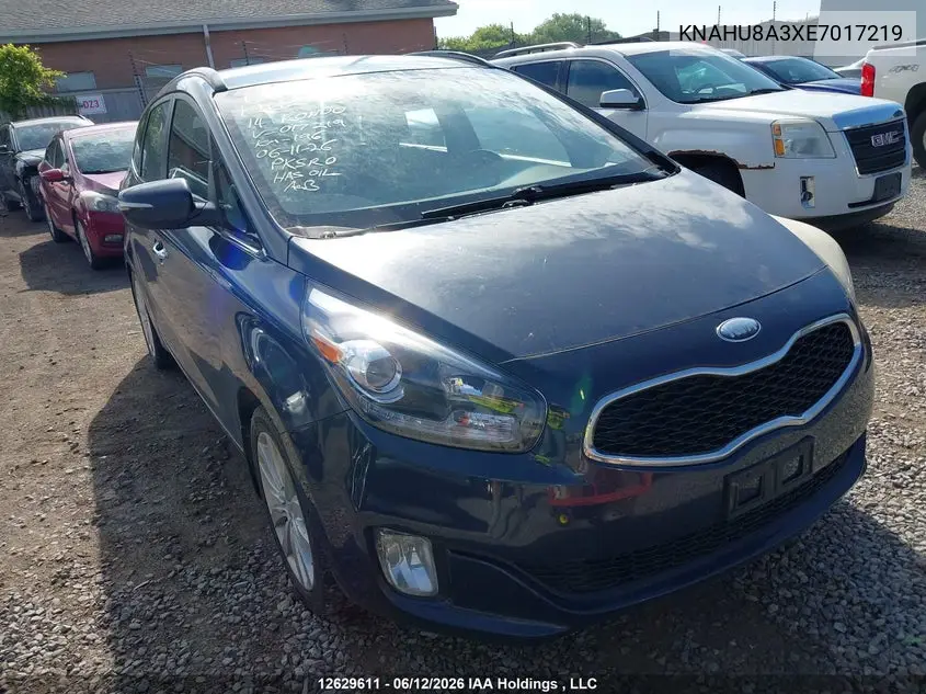 2014 Kia Rondo VIN: KNAHU8A3XE7017219 Lot: 12629611