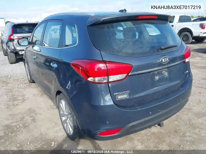 2014 Kia Rondo VIN: KNAHU8A3XE7017219 Lot: 12629611