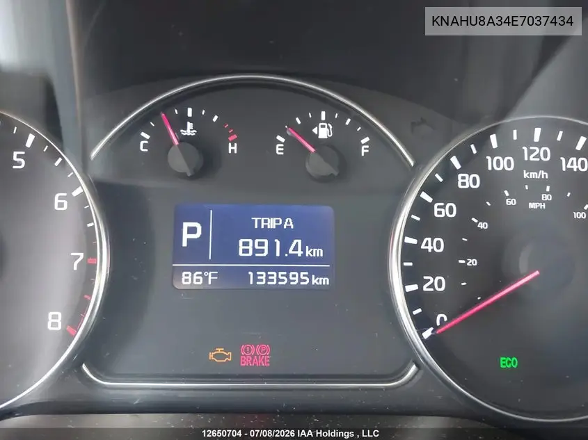 2014 Kia Rondo Ex/Ex Luxury/Se VIN: KNAHU8A34E7037434 Lot: 12650704