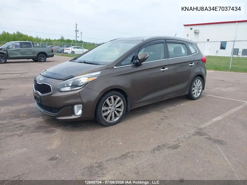 2014 Kia Rondo Ex/Ex Luxury/Se VIN: KNAHU8A34E7037434 Lot: 12650704