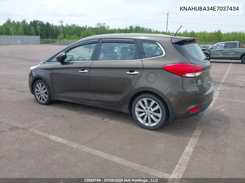 2014 Kia Rondo Ex/Ex Luxury/Se VIN: KNAHU8A34E7037434 Lot: 12650704