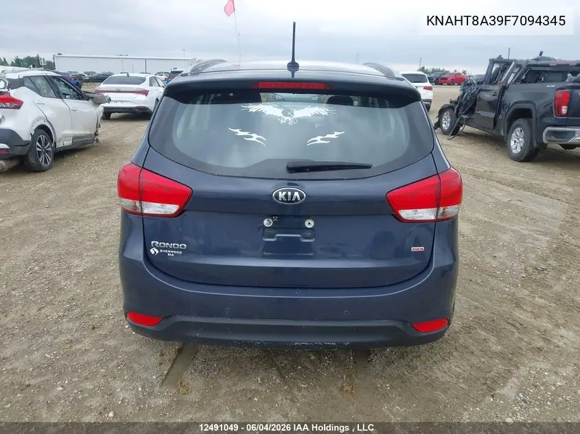 2015 Kia Rondo Lx/Lx Value/Lx Winter Edition VIN: KNAHT8A39F7094345 Lot: 12491049