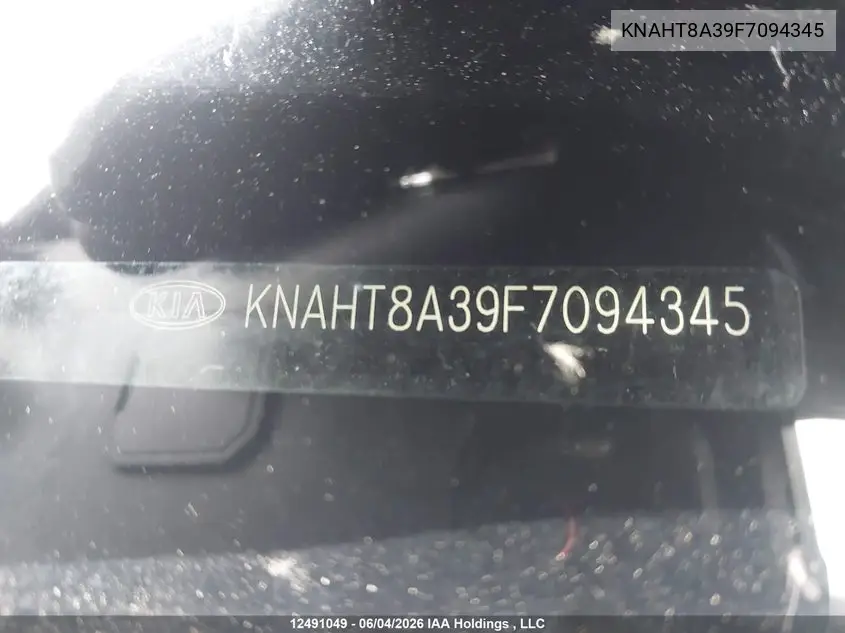 2015 Kia Rondo Lx/Lx Value/Lx Winter Edition VIN: KNAHT8A39F7094345 Lot: 12491049