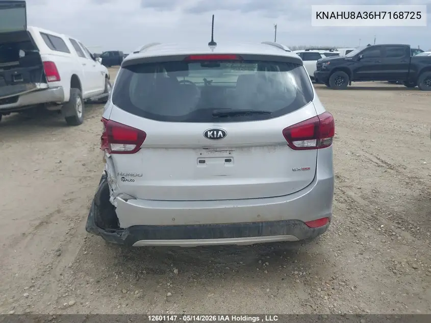 2017 Kia Rondo Ex/Ex Luxury/Ex Premium VIN: KNAHU8A36H7168725 Lot: 12601147
