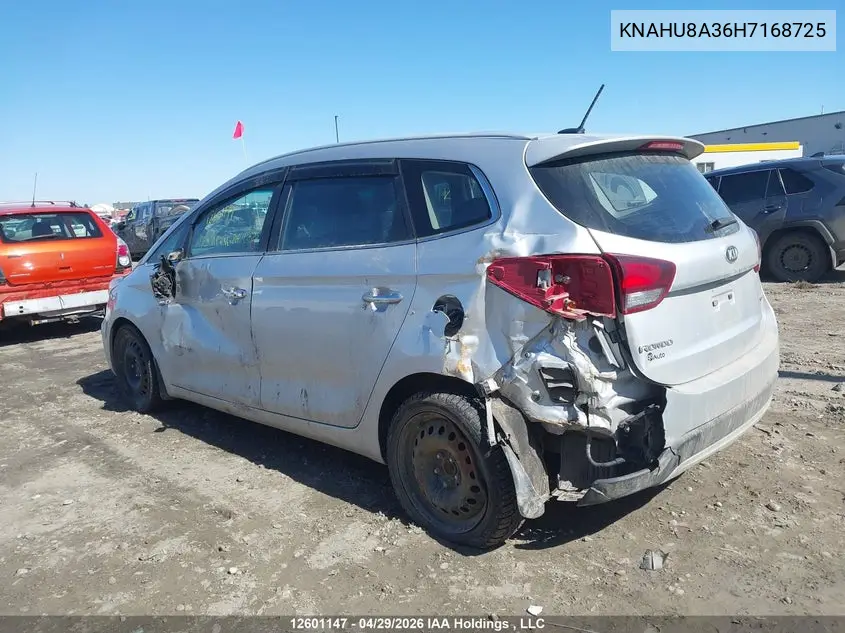2017 Kia Rondo Ex/Ex Luxury/Ex Premium VIN: KNAHU8A36H7168725 Lot: 12601147
