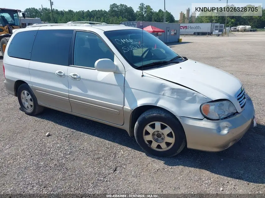 2002 Kia Sedona Ex/Lx VIN: KNDUP131026328705 Lot: 45542568