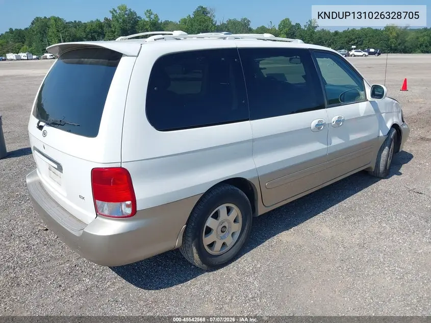2002 Kia Sedona Ex/Lx VIN: KNDUP131026328705 Lot: 45542568