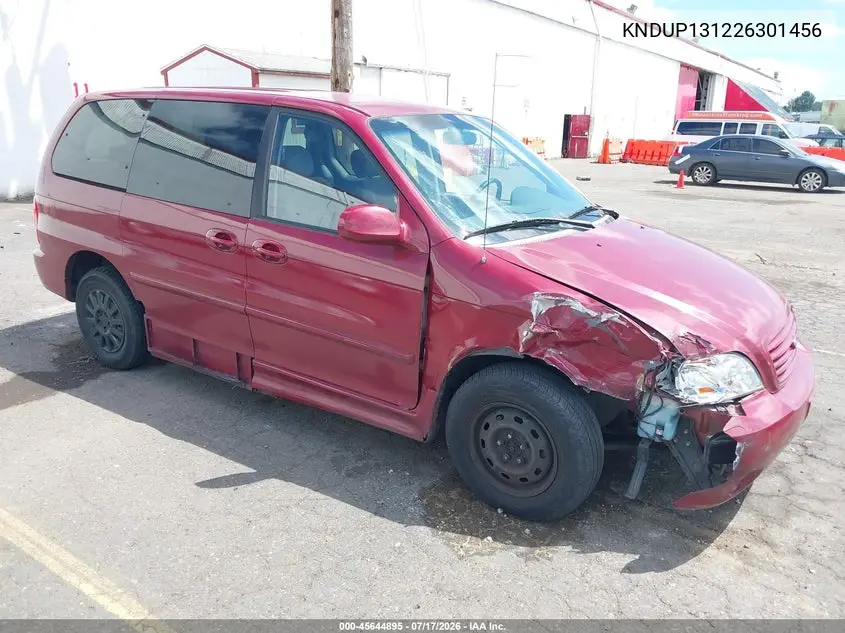 2002 Kia Sedona Ex/Lx VIN: KNDUP131226301456 Lot: 45644895